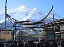Jomsom airport entrance with Nilgiri
